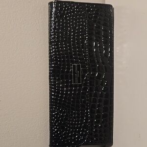 Giorgio Armani Clutch Black Croc-Embossed